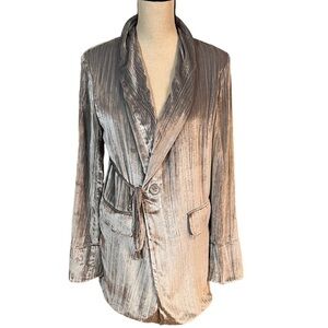 NWT A.O.T.C. Silver Crushed Velvet Jacket Sz-4